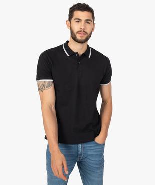Polo homme à manches courtes à liseré contrastant vue2 - GEMO 4G HOMME - GEMO
