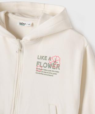 Sweat zippé à capuche imprimé devant et dos fille vue3 - GEMO 4G FILLE - GEMO