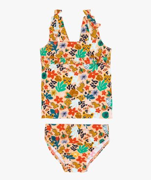 Maillot de bain fille imprimé avec haut couvrant  vue1 - GEMO(BEBE DEBT) - GEMO