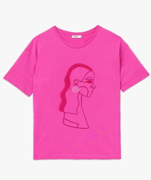 Tee-shirt manches courtes à motif bouclette femme vue4 - GEMO(FEMME PAP) - GEMO