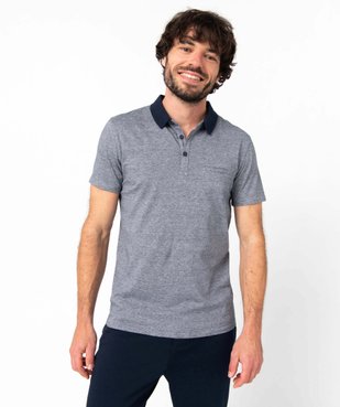 Polo manches courtes à fines rayures homme vue1 - GEMO (HOMME) - GEMO