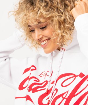 Sweat à capuche coupe oversize femme - Coca Cola vue2 - COCA COLA - GEMO