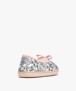 Chaussons forme ballerine en toile à motifs fleuris femme vue4 - GEMO 4G FEMME - GEMO