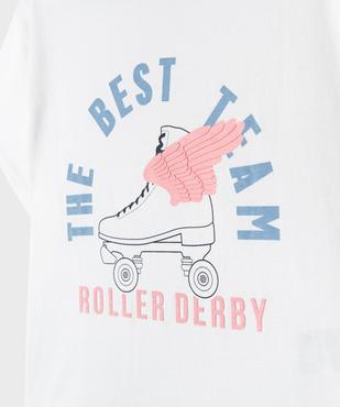 Tee-shirt manches courtes avec motif roller-derby fille vue2 - GEMO 4G FILLE - GEMO
