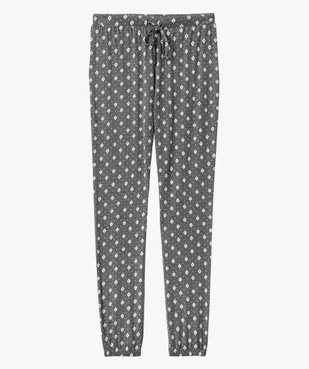 Pantalon de pyjama femme en maille fine avec bas resserré vue4 - GEMO(HOMWR FEM) - GEMO