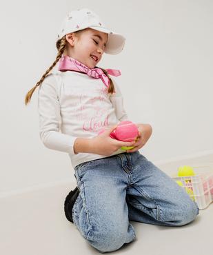 Tee-shirt manches longues en coton imprimé fille vue1 - GEMO 4G FILLE - GEMO
