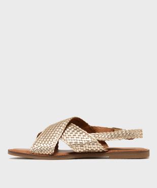 Sandales en cuir à larges brides tressées femme - LuluCastagnette vue4 - LULUCASTAGNETTE - GEMO