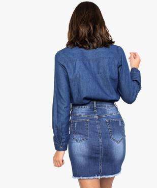 Chemise femme aspect denim fermeture boutons vue3 - FOLLOW ME - GEMO