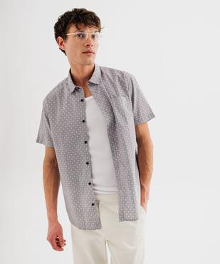 Chemise manches courtes en coton fleuri homme vue1 - GEMO 4G HOMME - GEMO
