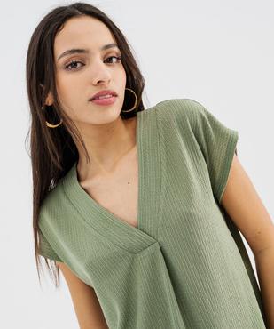 Tee-shirt manches courtes à col V femme vue5 - GEMO 4G FEMME - GEMO