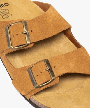 Mules homme à double brides à boucle unies noir vue6 - GEMO 4G HOMME - GEMO