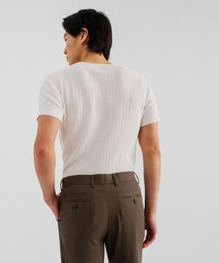 Tee-shirt manches courtes en maille tricotée homme vue2 - GEMO (HOMME) - GEMO