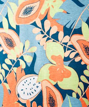 Tee-shirt manches courtes à motifs fleuris fille vue2 - GEMO (JUNIOR) - GEMO