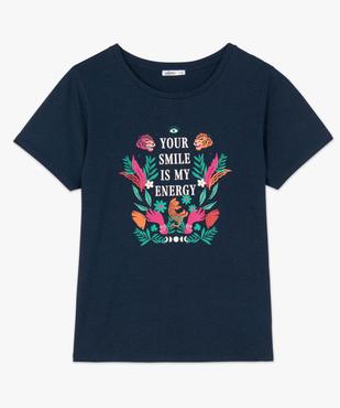 Tee-shirt femme à manches courtes avec inscription vue4 - GEMO 4G FEMME - GEMO