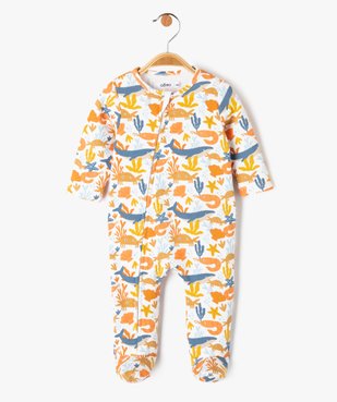 Pyjama ouverture devant zippée en molleton doux bébé vue1 - GEMO 4G BEBE - GEMO