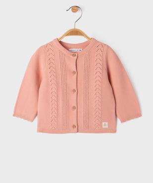 Gilet en coton avec bandes fantaisie bébé fille - LuluCastagnette vue1 - LULU CASTAGNETTE GEMO FOR GOOD - GEMO