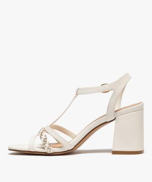 Sandales à talon et brides tressées brillantes femme vue4 - VALENTINA BALDA - GEMO