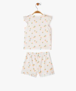 Pyjashort 2 pièces avec motifs fruits bébé fille vue3 - GEMO 4G BEBE - GEMO