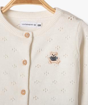 Gilet brassière en coton fin ajouré bébé - LuluCastagnette vue2 - LULU CASTAGNETTE GEMO FOR GOOD - GEMO