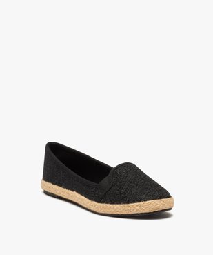 Ballerines femme en toile brodée avec semelle en corde vue2 - GEMO (SPORTSWR) - GEMO