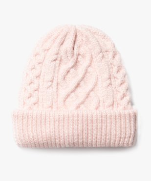 Bonnet torsadé pailleté à revers fille vue1 - GEMO 4G FILLE - GEMO