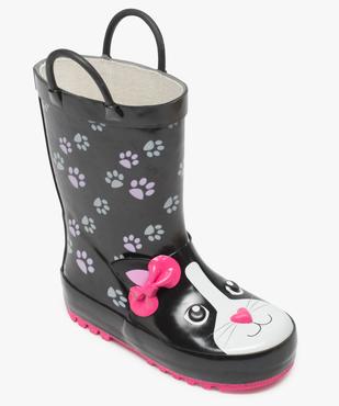 Bottes de pluie fille motif chat en relief avec anses vue5 - GEMO (ENFANT) - GEMO