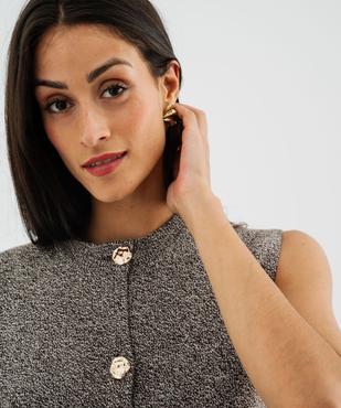 Gilet sans manches oversize avec boutons fantaisie femme  vue2 - GEMO(FEMME PAP) - GEMO