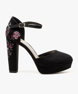 Escarpins brodés à plateforme et talon haut vue1 - GEMO(URBAIN) - GEMO