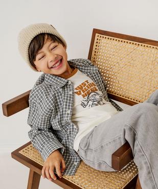 Chemise à manches longues en coton à carreaux garçon vue5 - GEMO (ENFANT) - GEMO