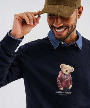 Sweat avec motif ourson homme - LuluCastagnette vue3 - LULU CASTAGNETTE G4G D - GEMO