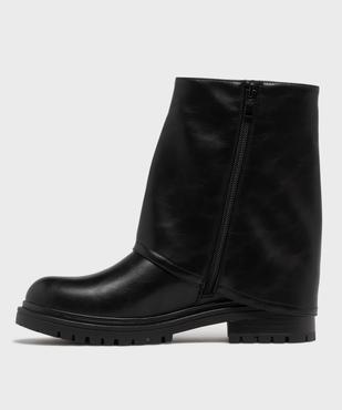 Boots zippées à semelle crantée et tige à revers femme vue3 - 5 MILES - GEMO