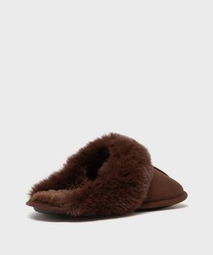 Chaussons mules en suédine avec fourrure imitation femme vue4 - GEMO(HOMWR FEM) - GEMO