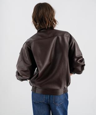 Blouson en cuir imitation femme vue4 - GEMO(FEMME PAP) - GEMO
