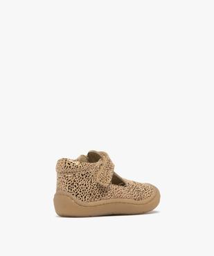 Chaussures premiers pas en cuir imprimé fermeture scratch bébé fille - NA! vue4 - NA! GEMO FOR GOOD - GEMO
