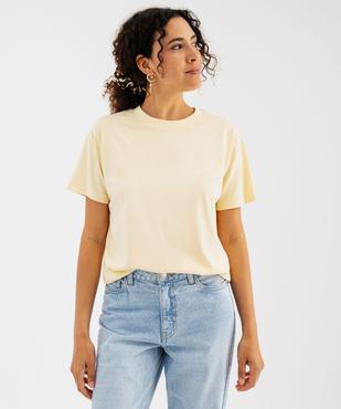 Tee-shirt manches courtes col rond uni en coton femme vue1 - GEMO 4G FEMME - GEMO