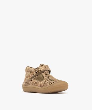 Chaussures premiers pas en cuir imprimé fermeture scratch bébé fille - NA! vue2 - NA! GEMO FOR GOOD - GEMO