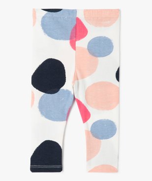 Legging bébé fille en coton stretch à gros pois vue3 - GEMO(BEBE DEBT) - GEMO