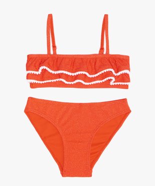 Maillot de bain fille 2 pièces à volants et pompons vue1 - GEMO (ENFANT) - GEMO