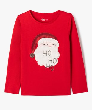 Tee-shirt manches longues spécial Noël fille vue1 - GEMO 4G FILLE - GEMO