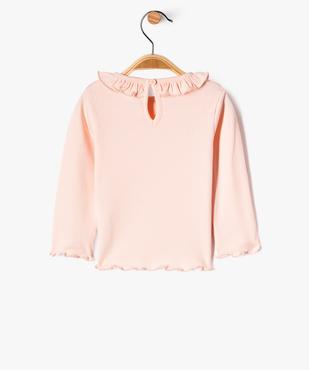 Tee-shirt à manches longues avec finitions volantées bébé fille vue3 - GEMO(BEBE DEBT) - GEMO