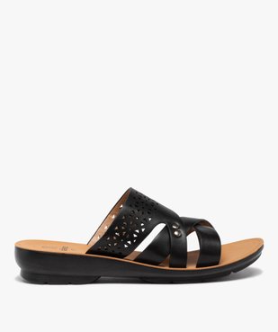 Mules femme confort unies à bride ajourée vue1 - GEMO (CONFORT) - GEMO