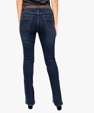 Jean femme coupe Bootcut avec ceinture tressée vue3 - GEMO(FEMME PAP) - GEMO
