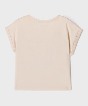 Tee-shirt manches courtes coupe loose fille vue3 - GEMO (ENFANT) - GEMO