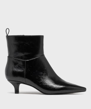 Boots vernis mat à bout pointu et kitten heels femme vue1 - FOLLOW ME - GEMO