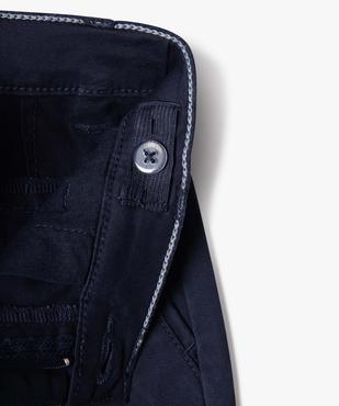 Bermuda garçon en toile avec revers et ceinture tricolore vue3 - GEMO 4G GARCON - GEMO
