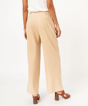 Pantalon large en toile extensible femme vue3 - GEMO(FEMME PAP) - GEMO