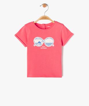 Tee-shirt à manches courtes à motif estival bébé fille vue1 - GEMO 4G BEBE - GEMO