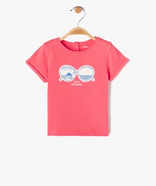 Tee-shirt à manches courtes à motif estival bébé fille vue1 - GEMO 4G BEBE - GEMO