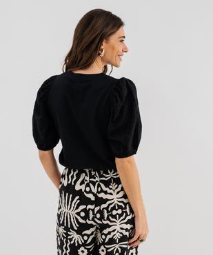 Tee-shirt manches courtes en broderie anglaise femme vue3 - GEMO 4G FEMME - GEMO