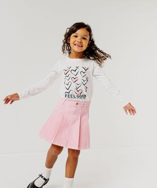Tee-shirt à manches longues avec motifs girly fille vue5 - GEMO (ENFANT) - GEMO